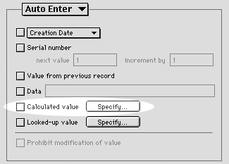 Auto enter by calculation in File Maker Pro