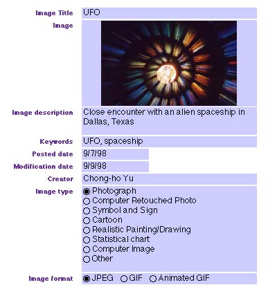 File Maker Pro Image library's layout